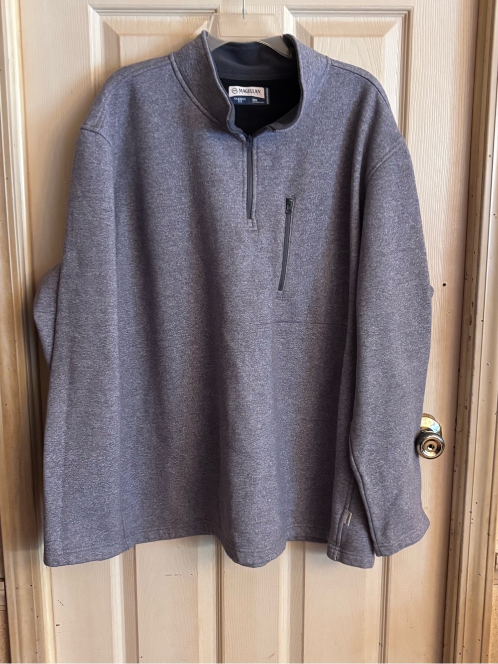Magellan Outdoors Men’s Gray Heather Quarter-Zip Sweater